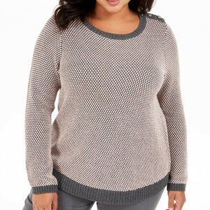 Charter Club Button Detailed Sweater NWT 3X